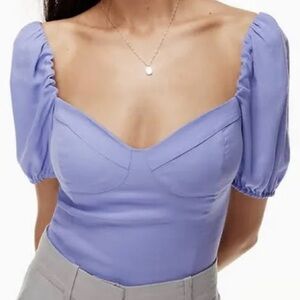 Wilfred Lavender Short Sleeved Novella Blouse - Aritzia